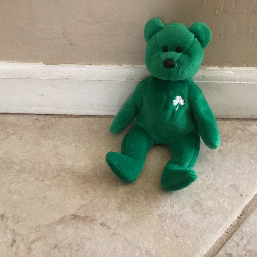 Erin green shamrock Irish st Patrick bear beanie baby Ty collectible